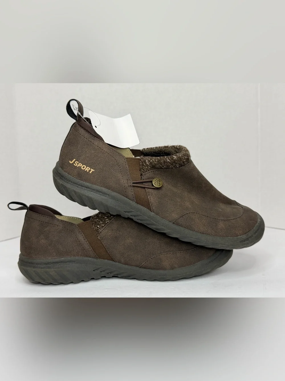JSPORT Brown Slip On Comfort Shoes Memory Foam 7.5 NWT